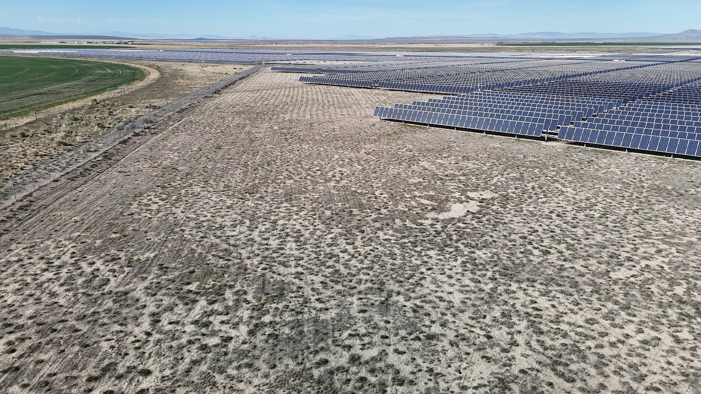 Close-up solar panel inspection